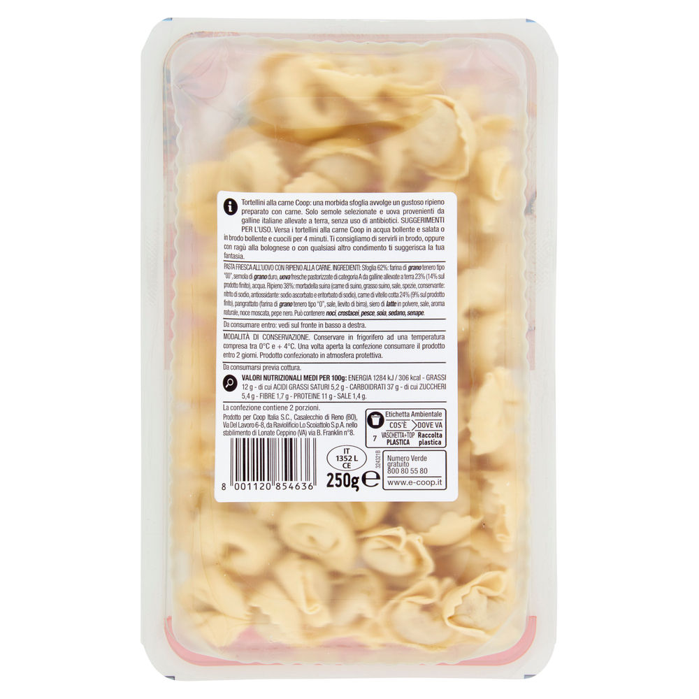 TORTELLINI FRESCHI CARNE CON UOVA GALLINE ALLEVATE S/ANTIB. COOP G 250 - 3