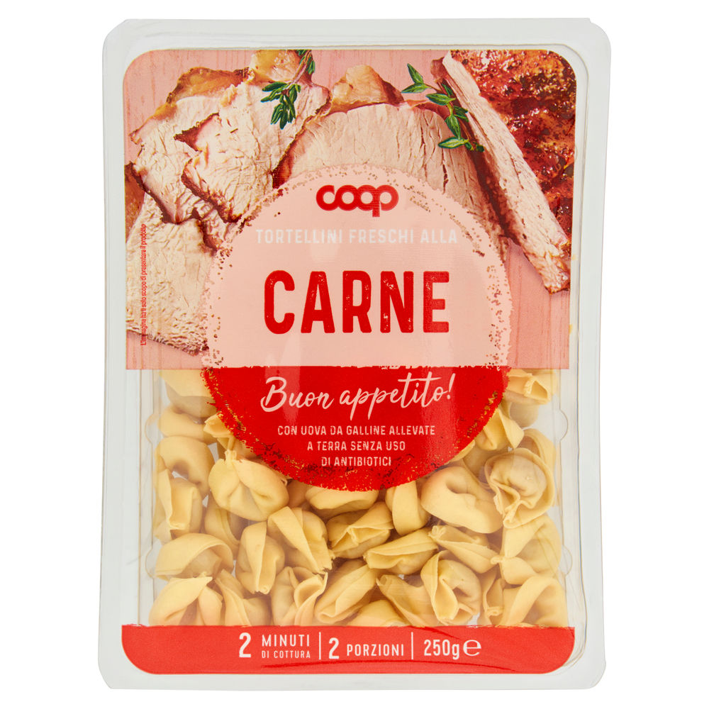 TORTELLINI FRESCHI CARNE CON UOVA GALLINE ALLEVATE S/ANTIB. COOP G 250 - 1