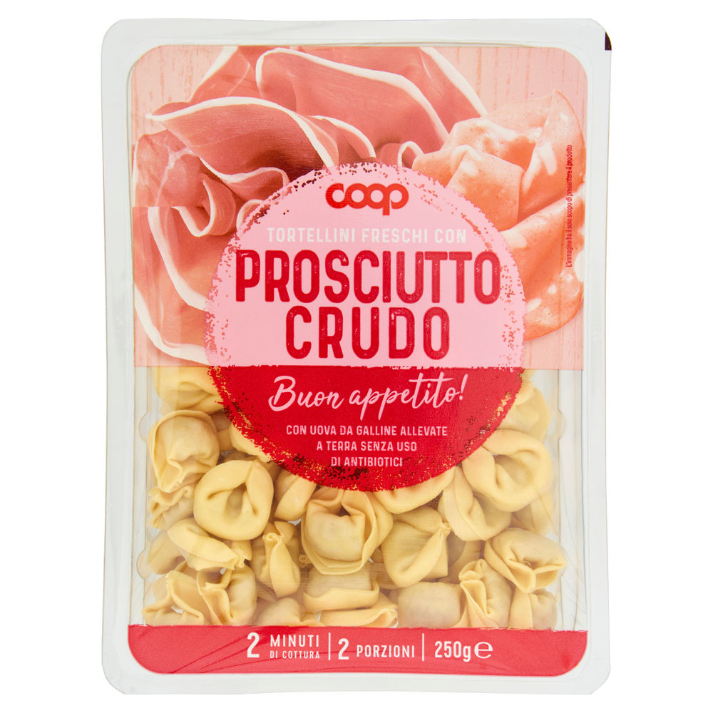 TORTELLINI FRESCHI PROSCIUTTO CRUDO UOVA DA GALLINE ALLEVATE S/ANTIB. COOP G 250 - 1