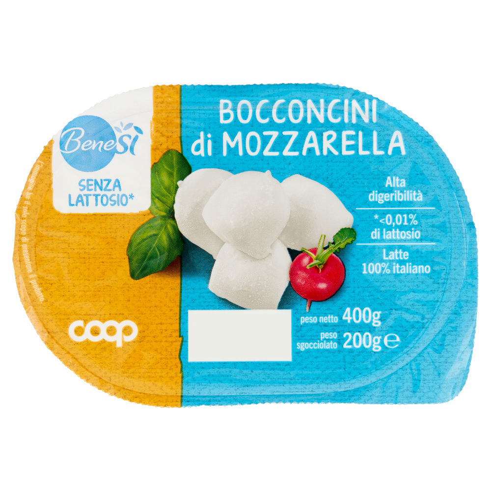 BOCCONCINI DI MOZZARELLA SENZA LATTOSIO BENESI' COOP G 400 SGOCC. G 200 - 3