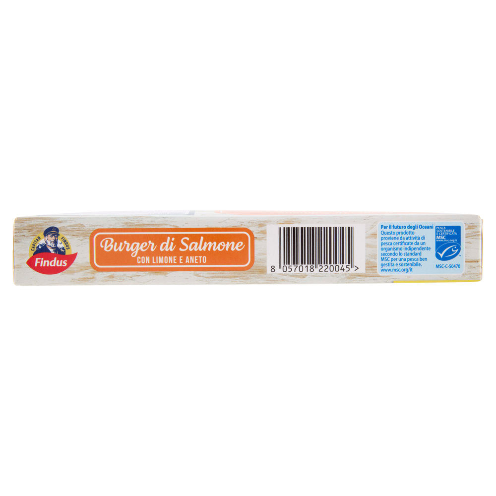 BURGER DI SALMONE CON LIMONE E ANETO MSC CAPITAN FINDUS SCATOLA X2 G 170 - 14