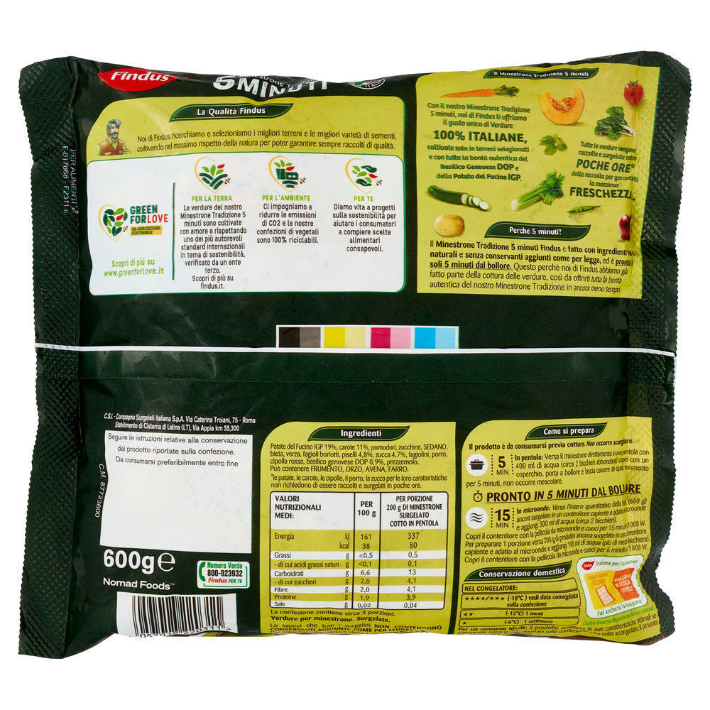 MINESTRONE TRADIZIONE 5 MINUTI FINDUS BUSTA G 600 - 1