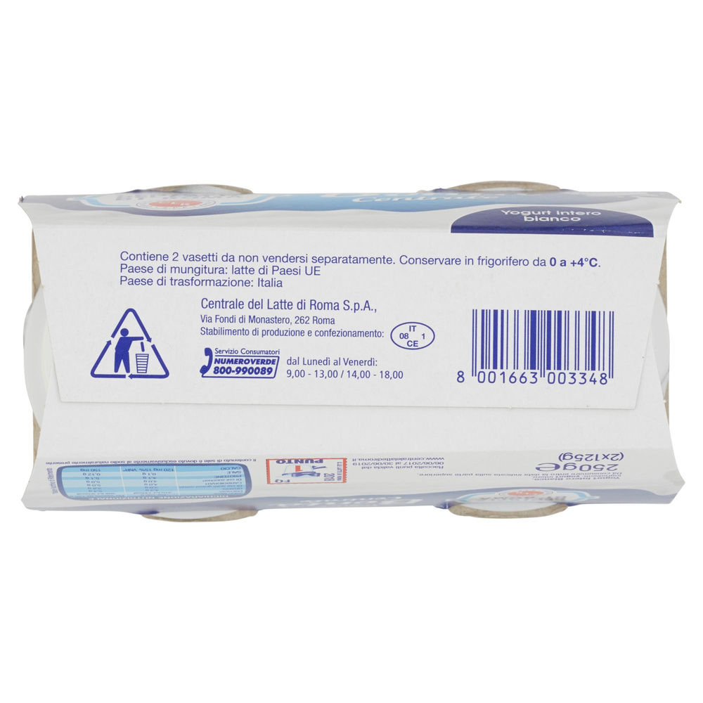YOGURT INTERO BIANCO 2X125G CENTRALE DEL LATTE DI ROMA - 7