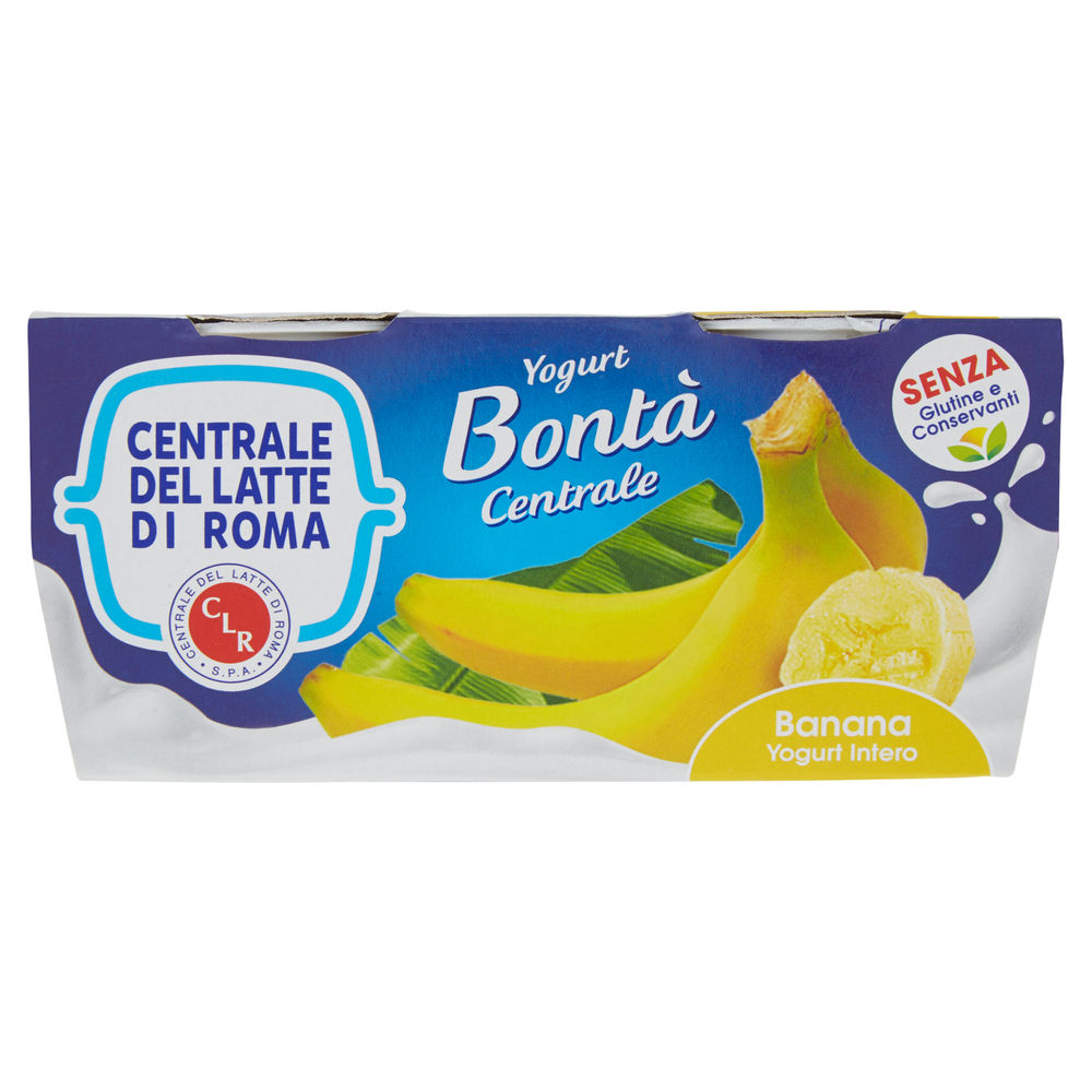 YOGURT INTERO BANANA  2X125G CENTRALE DEL LATTE DI ROMA - 0