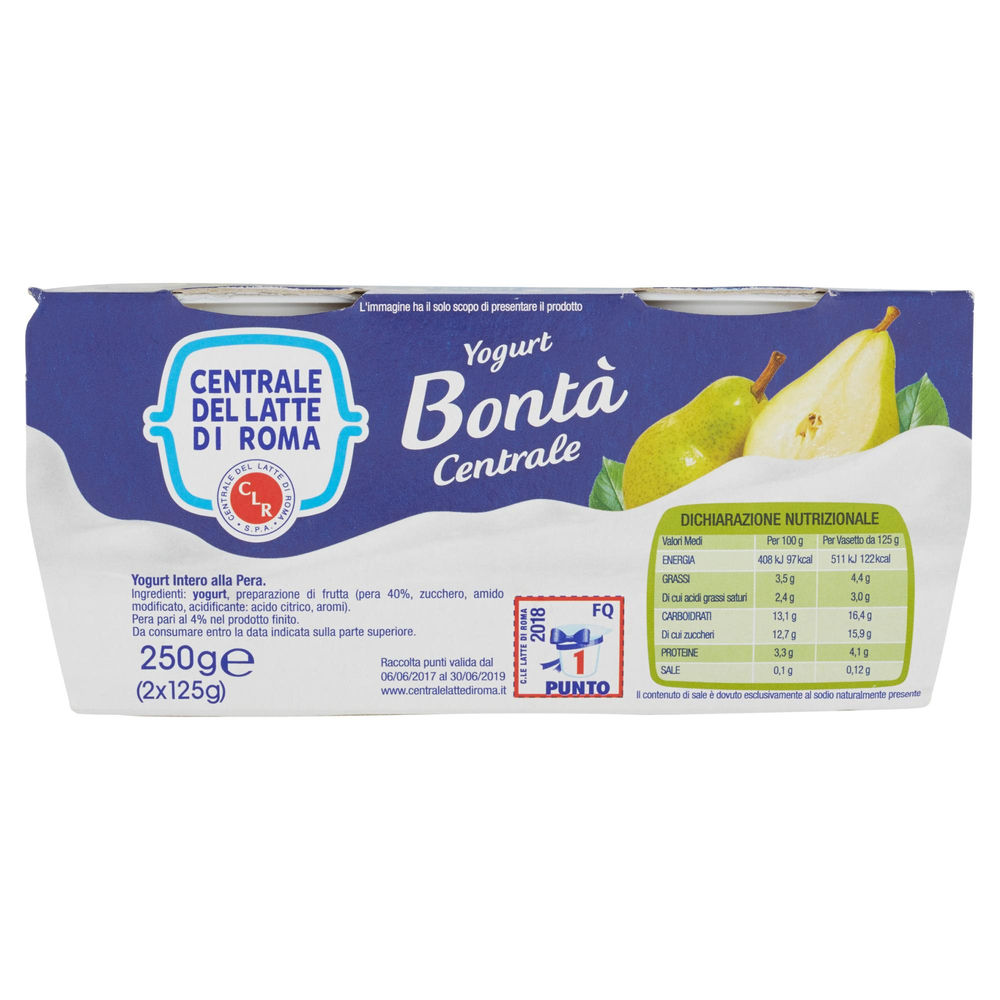 YOGURT INTERO PERA CENTRALE DEL LATTE DI ROMA  2X125G - 1