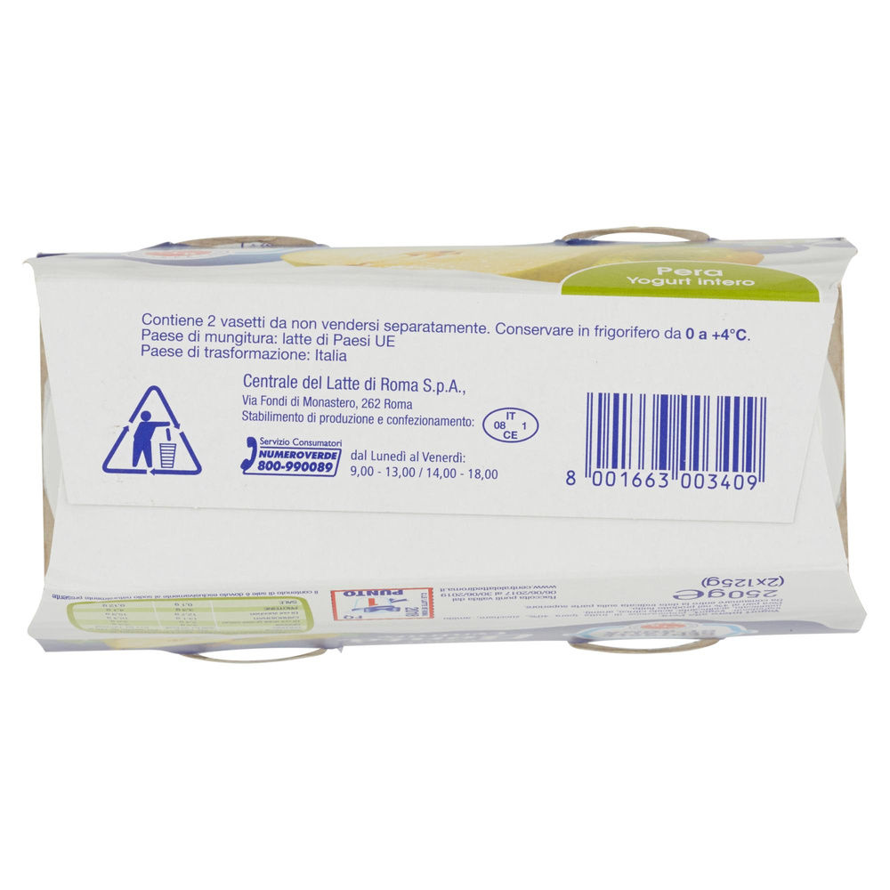 YOGURT INTERO PERA CENTRALE DEL LATTE DI ROMA  2X125G - 7