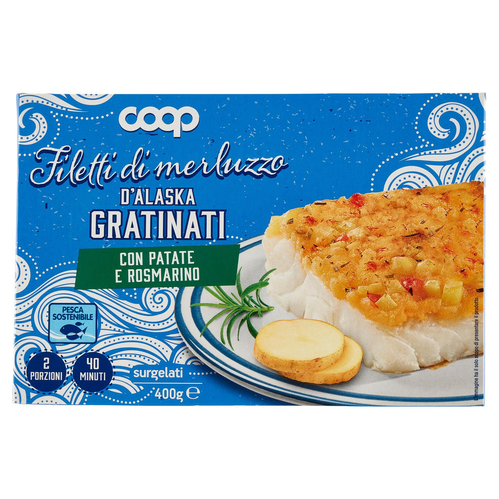 FILETTI DI MERLUZZO D'ALASKA GRATINATI CON PATATE E ROSMARINO COOP SURG. G 400 - 4