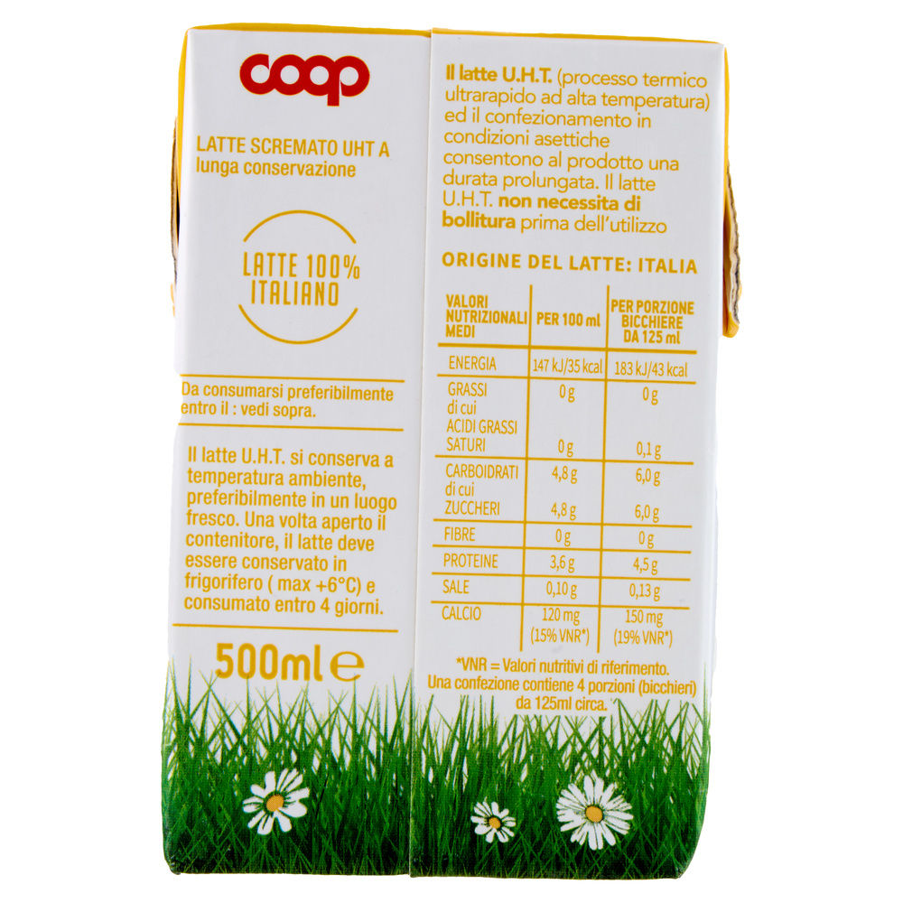LATTE UHT SCREMATO 100% ITALIANO COOP ML 500 - 13