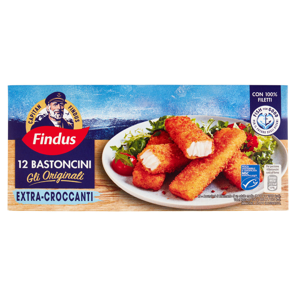 12 BASTONCINI DI FILETTI DI MERLUZZO CAPITAN FINDUS SCATOLA G 300 - 0