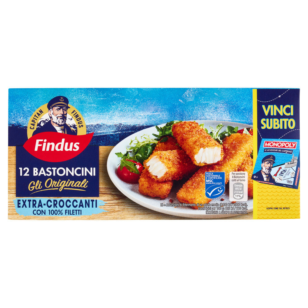 12 BASTONCINI DI FILETTI DI MERLUZZO CAPITAN FINDUS SCATOLA G 300 - 1