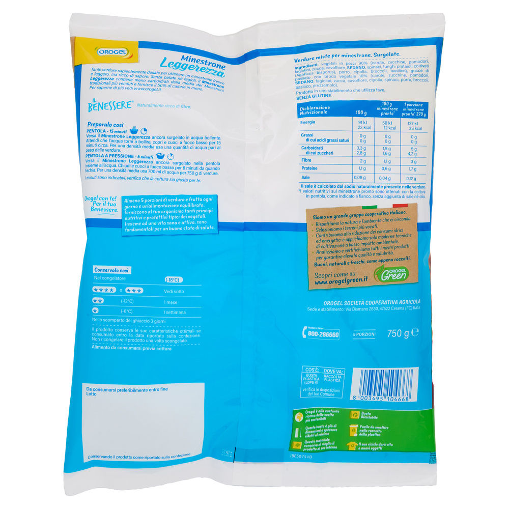 MINESTRONE LEGGEREZZA OROGEL IL BENESSERE BUSTA G 750 - 1