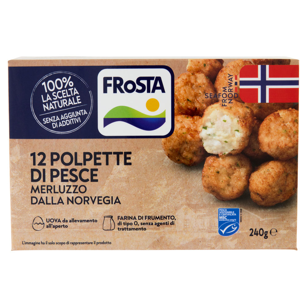 POLPETTE DI MERLUZZO DELLA NORVEGIA MSC FROSTA SCATOLA G 240 - 7