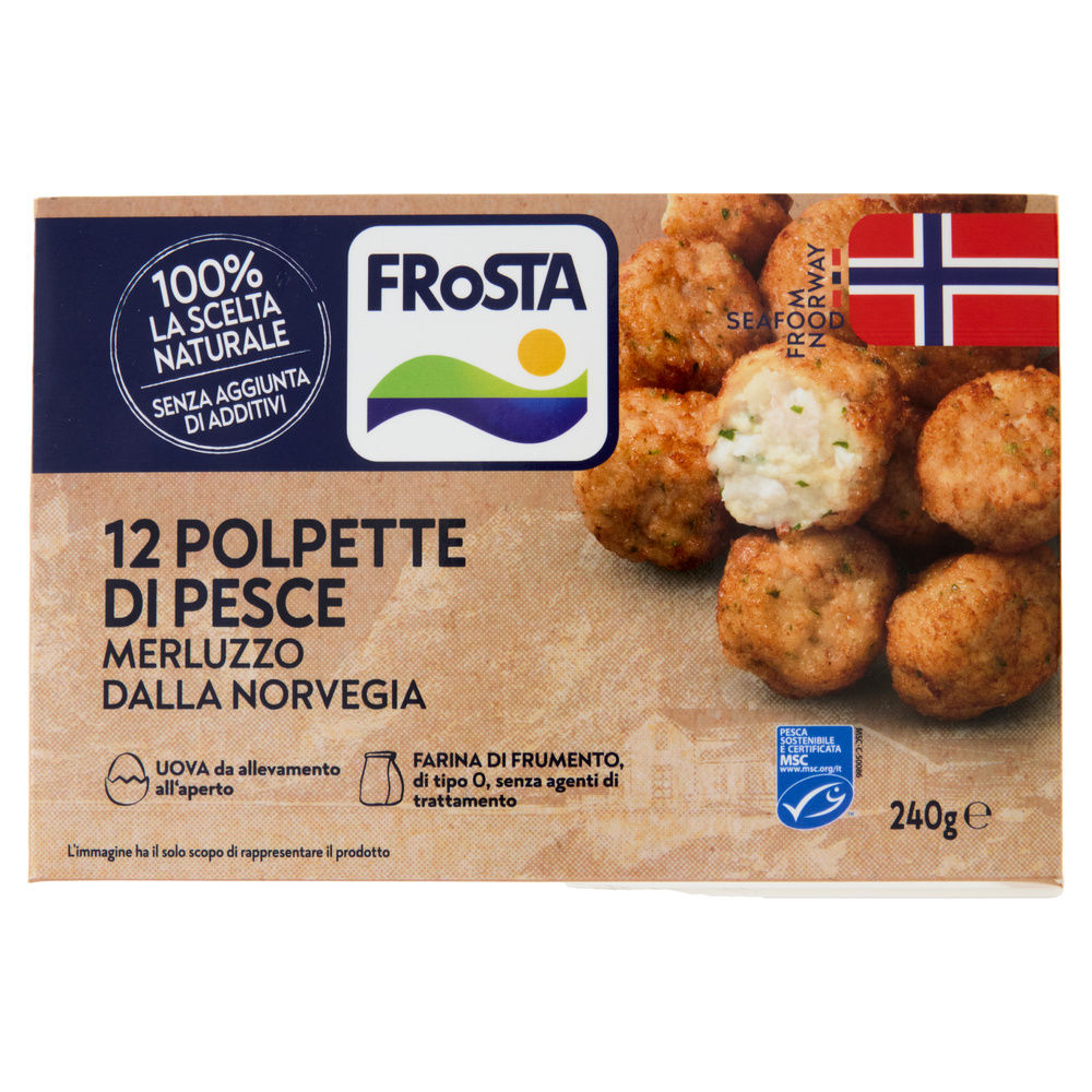 POLPETTE DI MERLUZZO DELLA NORVEGIA MSC FROSTA SCATOLA G 240 - 2