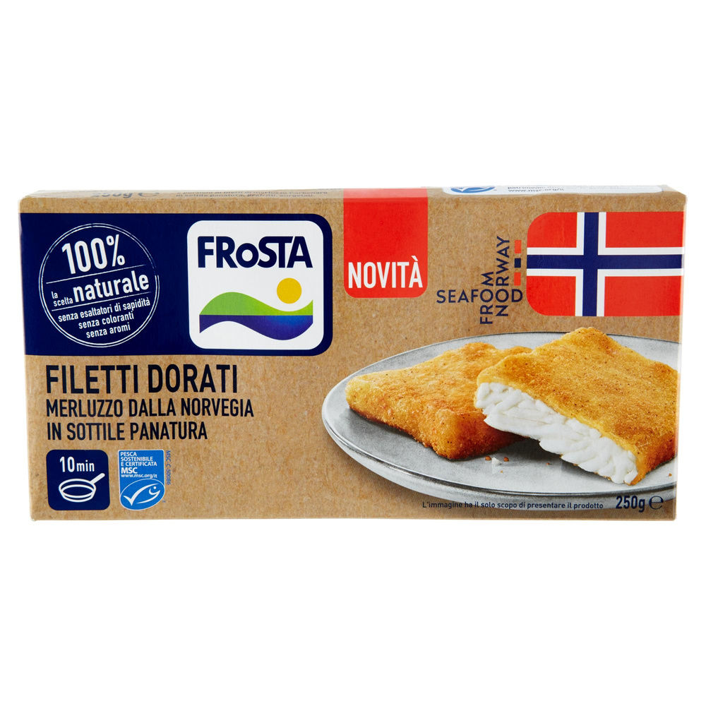 FILETTI DI MERLUZZO DELLA NORVEGIA DORATI MSC FROSTA SCATOLA G 250 - 7
