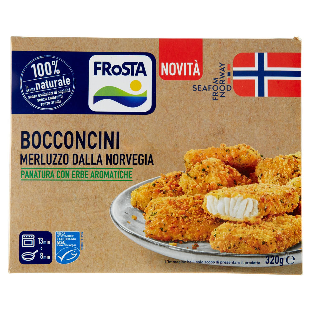 BOCCONCINI DI MERLUZZO DELLA NORVEGIA PANATI C/ERBE AROMAT. MSC FROSTA SC.G320 - 3