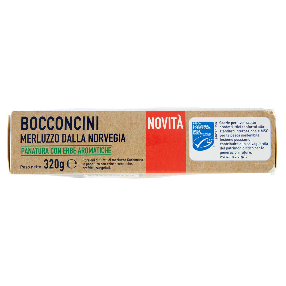 BOCCONCINI DI MERLUZZO DELLA NORVEGIA PANATI C/ERBE AROMAT. MSC FROSTA SC.G320 - 2