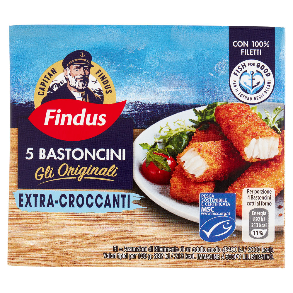 5 BASTONCINI DI FILETTI DI MERLUZZO CAPITAN FINDUS SCATOLA G 125 - 0