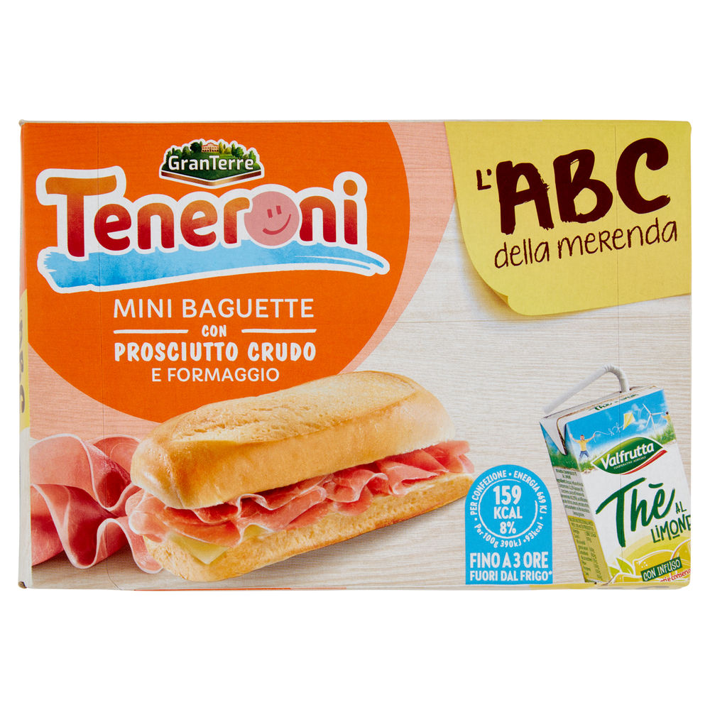 MERENDA TENERONI PANINO PROSCIUTTO CRUDO E FORMAGGIO CON THE' AL LIMONE - 1