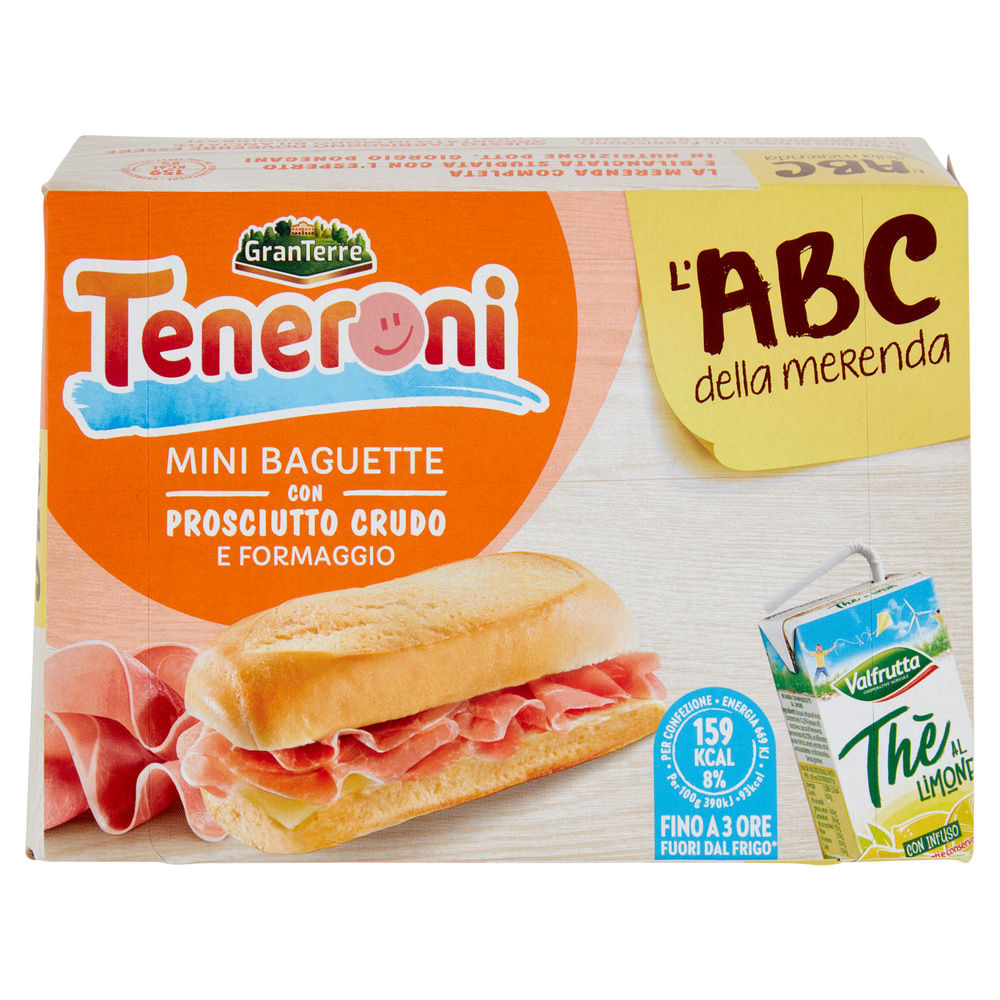 MERENDA TENERONI PANINO PROSCIUTTO CRUDO E FORMAGGIO CON THE' AL LIMONE - 8