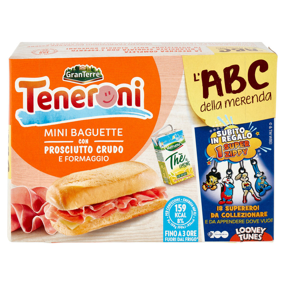 MERENDA TENERONI PANINO PROSCIUTTO CRUDO E FORMAGGIO CON THE' AL LIMONE - 9