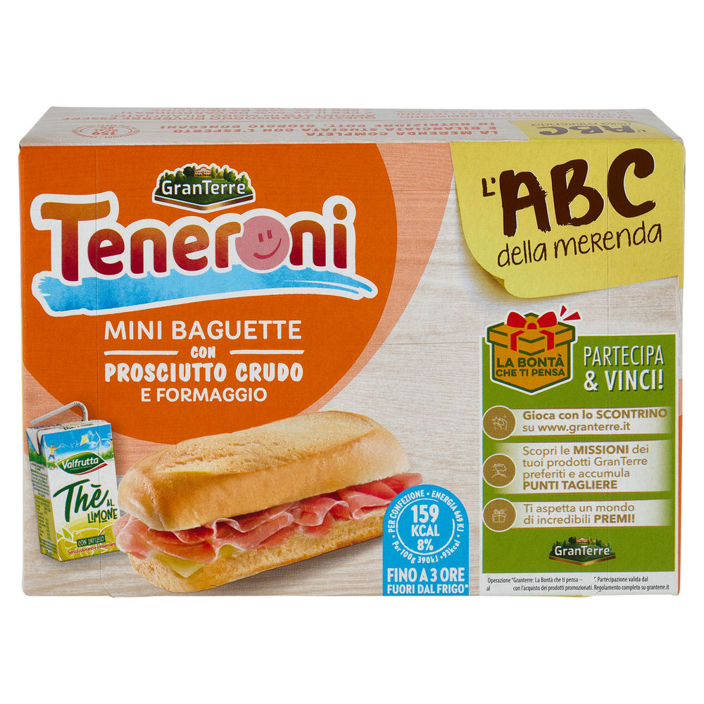 MERENDA TENERONI PANINO PROSCIUTTO CRUDO E FORMAGGIO CON THE' AL LIMONE - 22