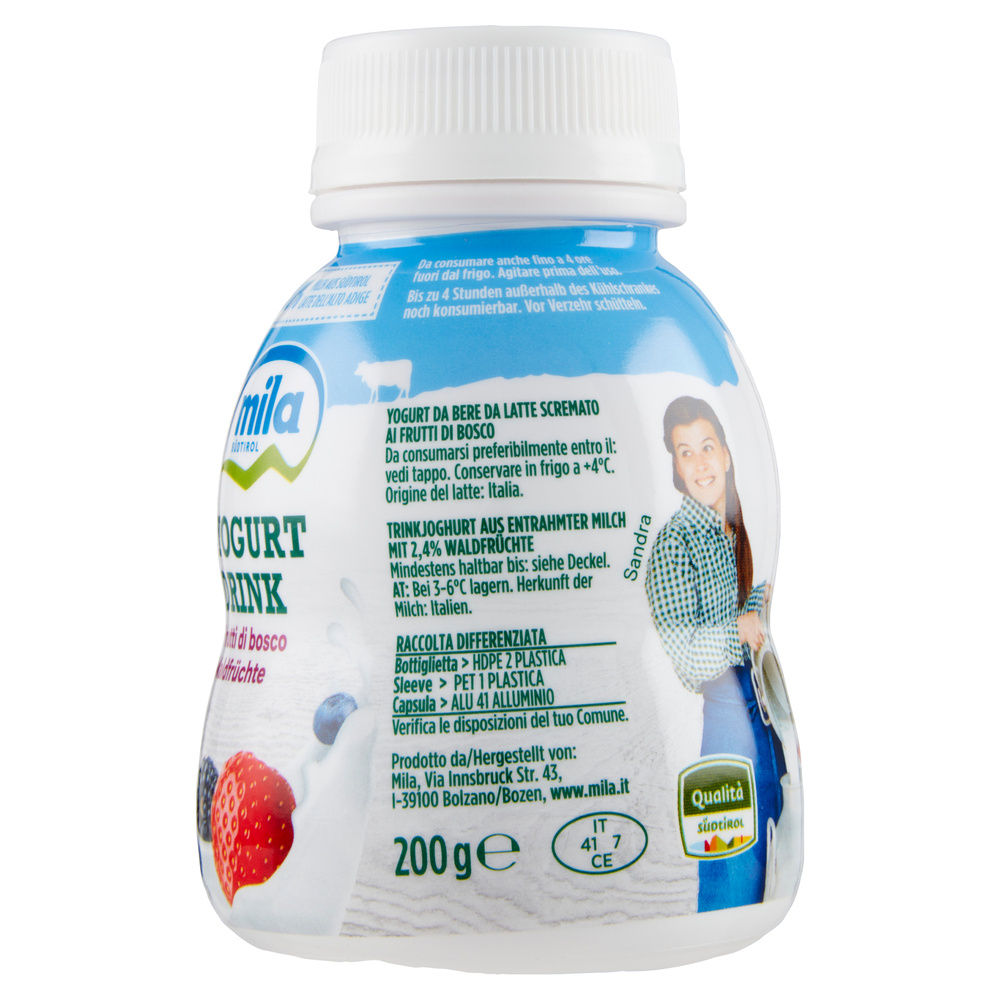 YOGURT DRINK MILA FRUTTI DI BOSCO BTG 200 G - 4