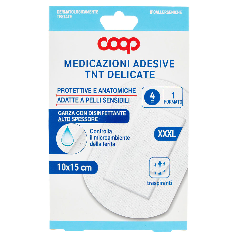 MEDICAZIONI ADESIVE TNT DELICATE COOP 10X15CM PZ 4 - 6