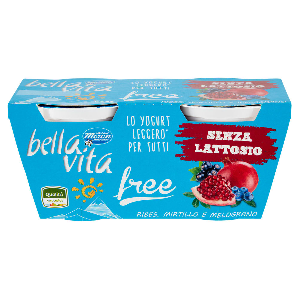 YOGURT BELLA VITA FREE SENZA LATTOSIO RIBES MIRTILLO MELOGRANO G  125X2 - 7