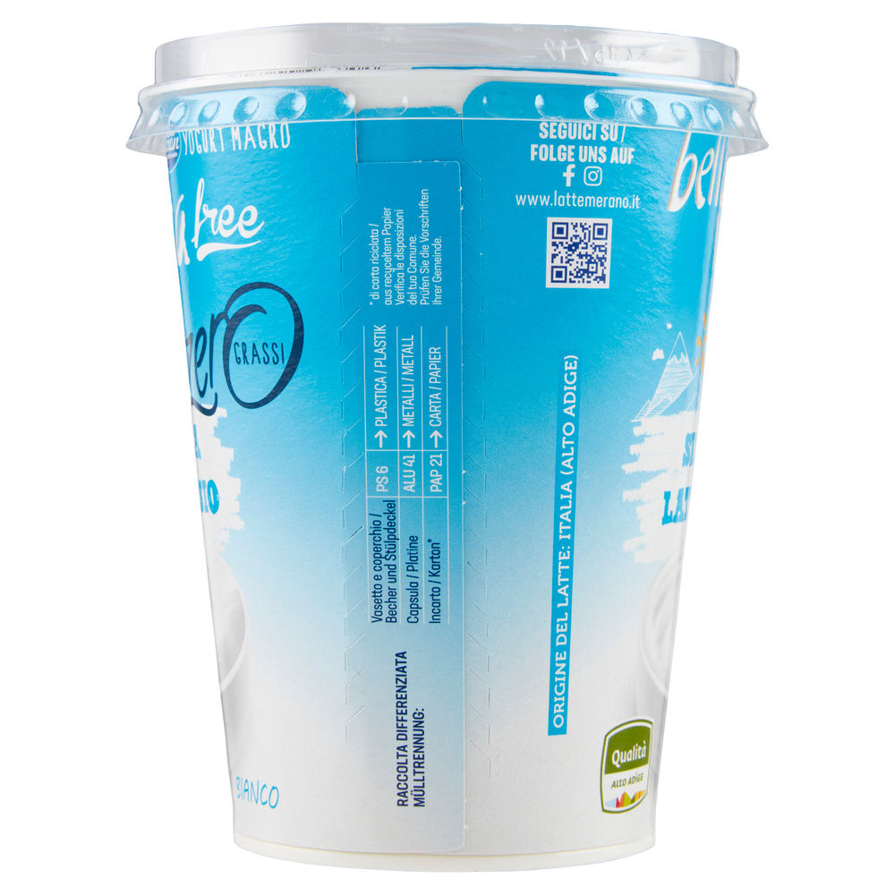 YOGURT BELLA VITA FREE SENZA LATTOSIO BIANCO ZERO GRASSI  400G - 3
