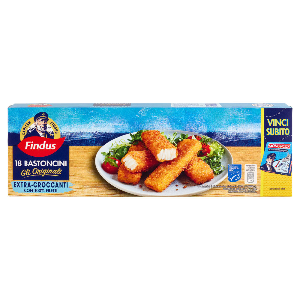 18 BASTONCINI DI FILETTI DI MERLUZZO CAPITAN FINDUS CARTONE G 450 - 10