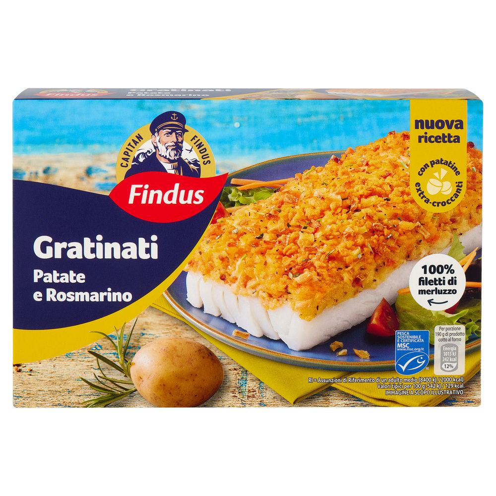 MERLUZZO D'ALASKA CON PATATE E ROSM MSC I GRATINATI CAPITAN FINDUS CT G380 - 2