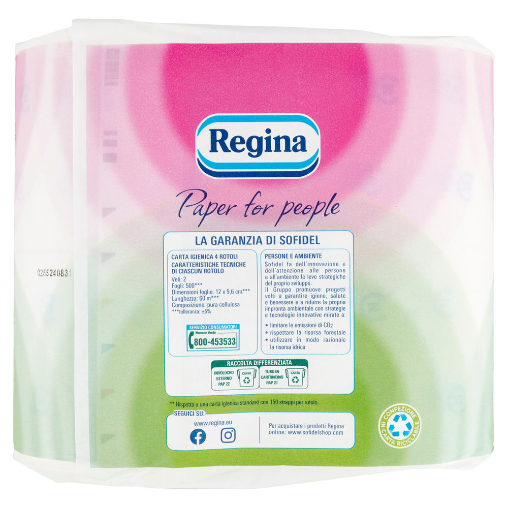 CARTA IGIENICA ROTOLONI REGINA ECO DEC. 2VELI PZ4 CONFEZIONE IN CARTA - 1