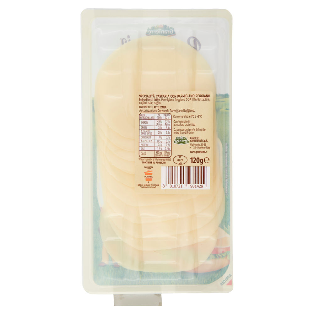 FORMAGGIO A FETTE CON PARMIGIANO REGGIANO VASCHETTA G 120 - 1
