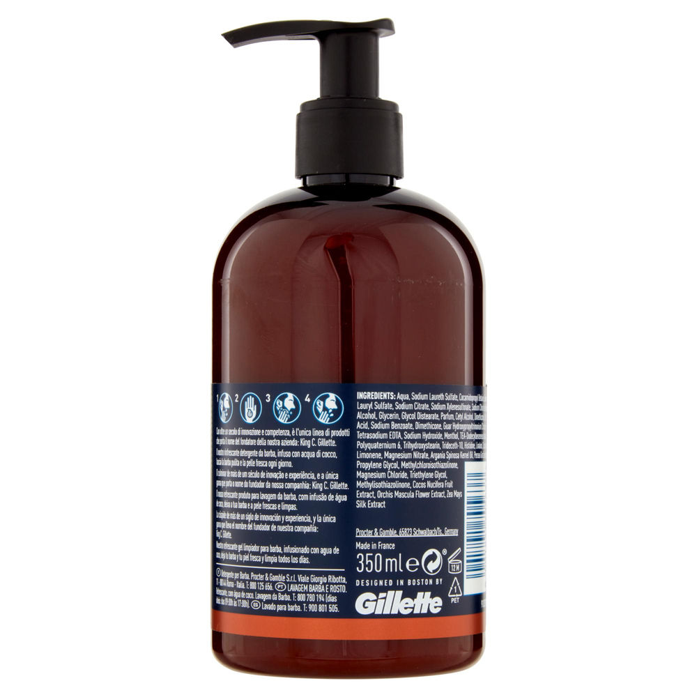 DETERGENTE BARBA E VISO KING C GILLETTE RINFRESCANTE ML 350 - 1