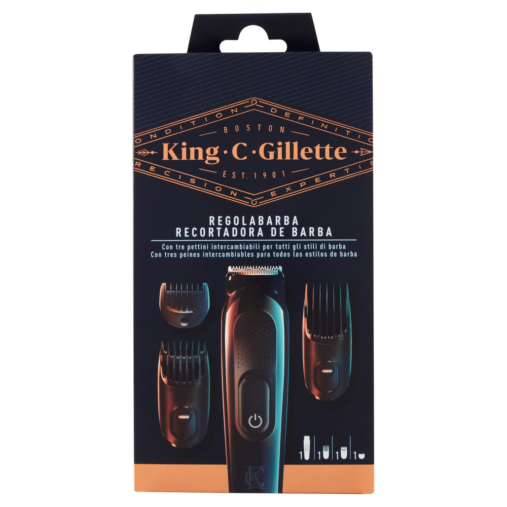 REGOLABARBA GILLETTE KING C. CON 3 PETTINI INTERCAMBIABILI PZ.1 - 0