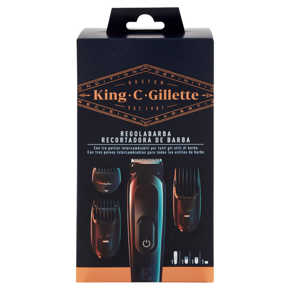 REGOLABARBA GILLETTE KING C. CON 3 PETTINI INTERCAMBIABILI PZ.1 - 6