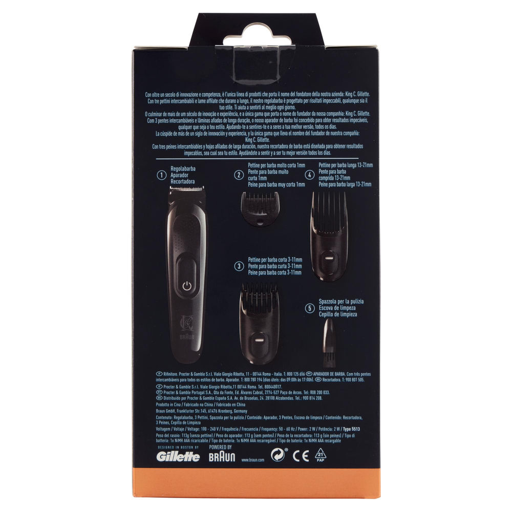 REGOLABARBA GILLETTE KING C. CON 3 PETTINI INTERCAMBIABILI PZ.1 - 1