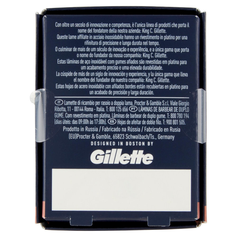 RICARICHE LAME PER RASOIO DI SICUREZZA KING C GILLETTE RIVESTIM.PLATINO PZ.10 - 1