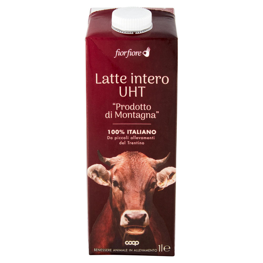 LATTE INTERO UHT DI MONTAGNA 100% ITALIANO FIOR FIORE COOP BRICK L 1 - 4