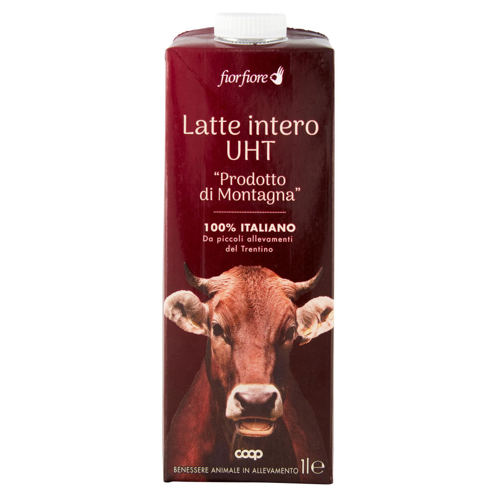 LATTE INTERO UHT DI MONTAGNA 100% ITALIANO FIOR FIORE COOP BRICK L 1 - 6