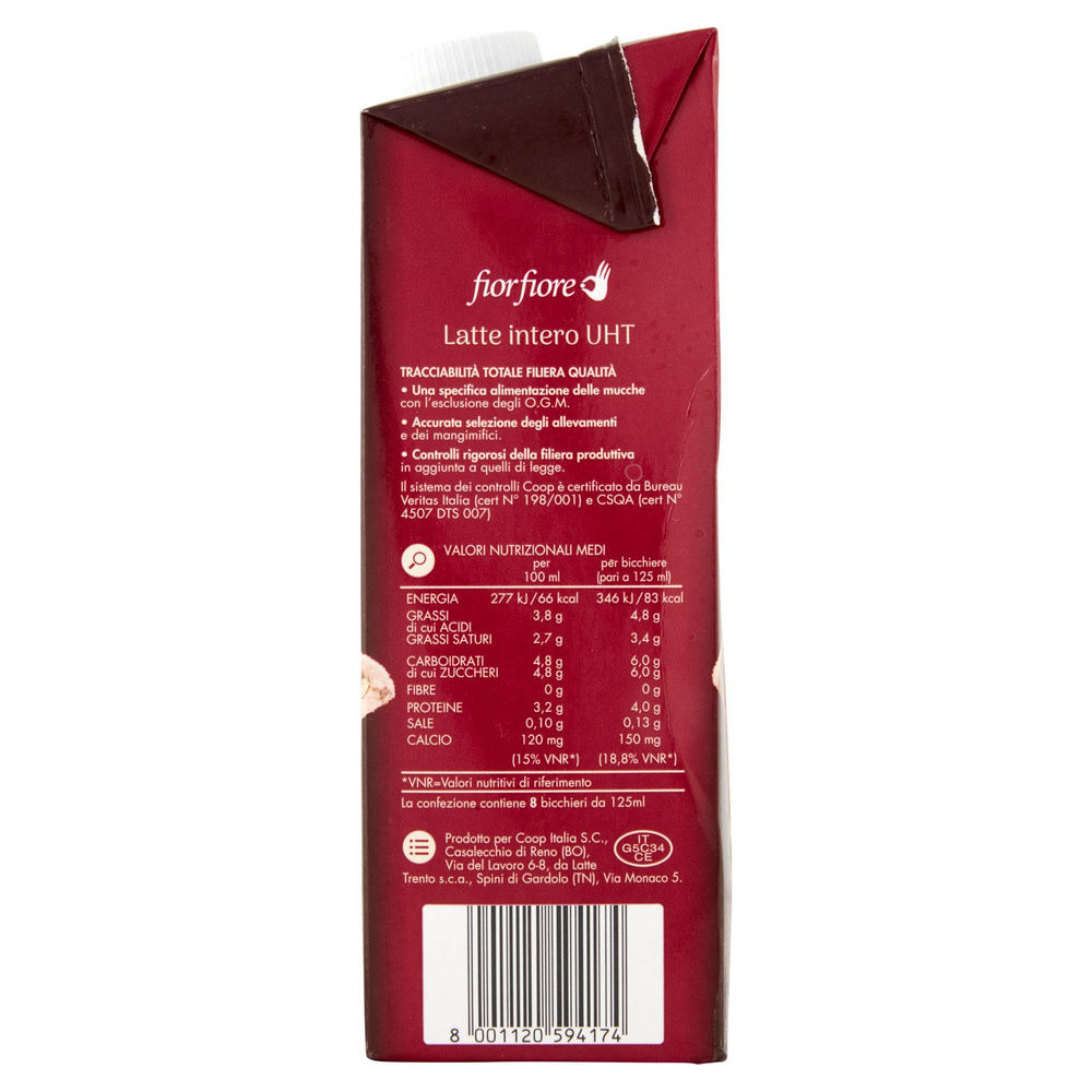 LATTE INTERO UHT DI MONTAGNA 100% ITALIANO FIOR FIORE COOP BRICK L 1 - 3