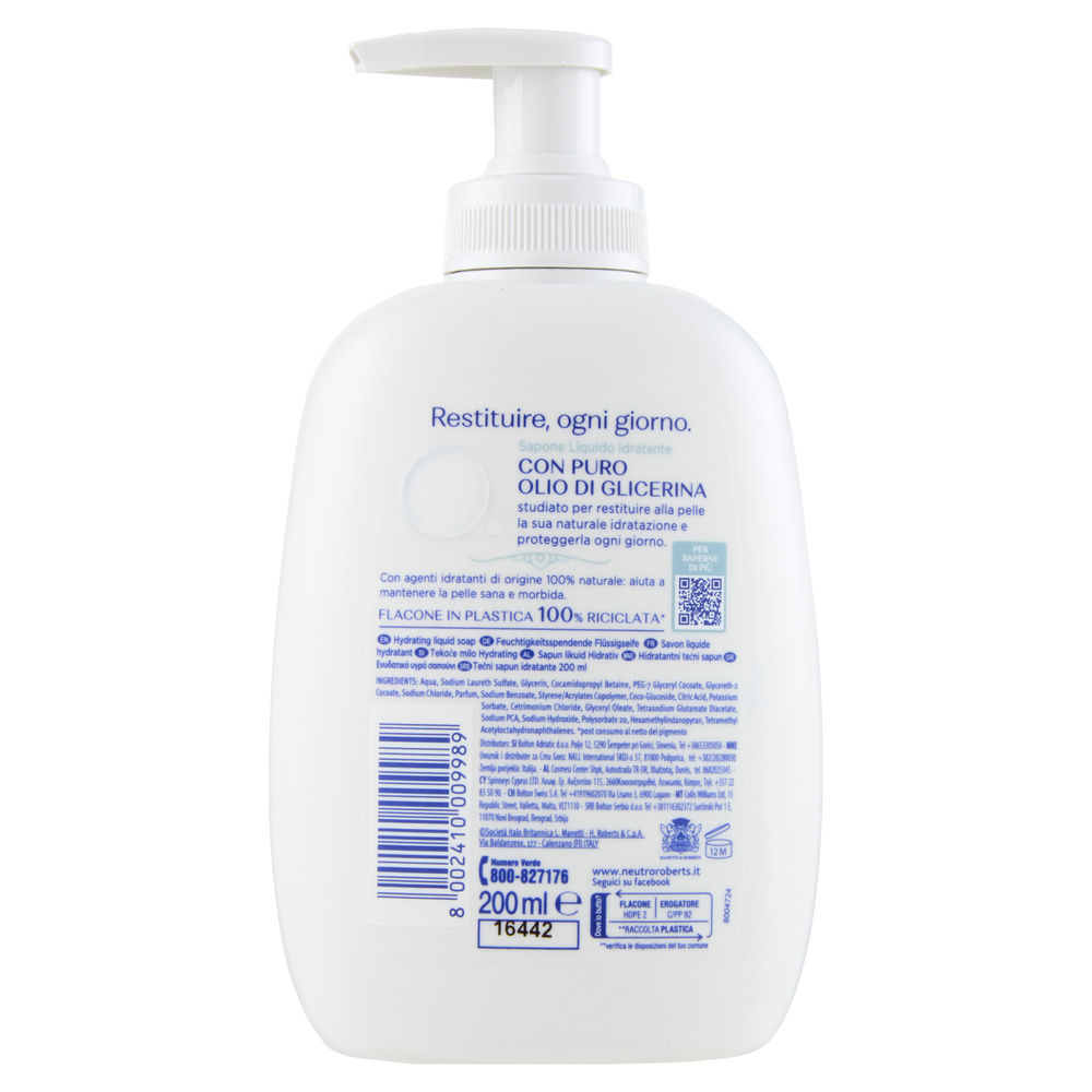 SAPONE LIQUIDO NEUTRO ROBERTS IDRATANTE ML 200 - 1