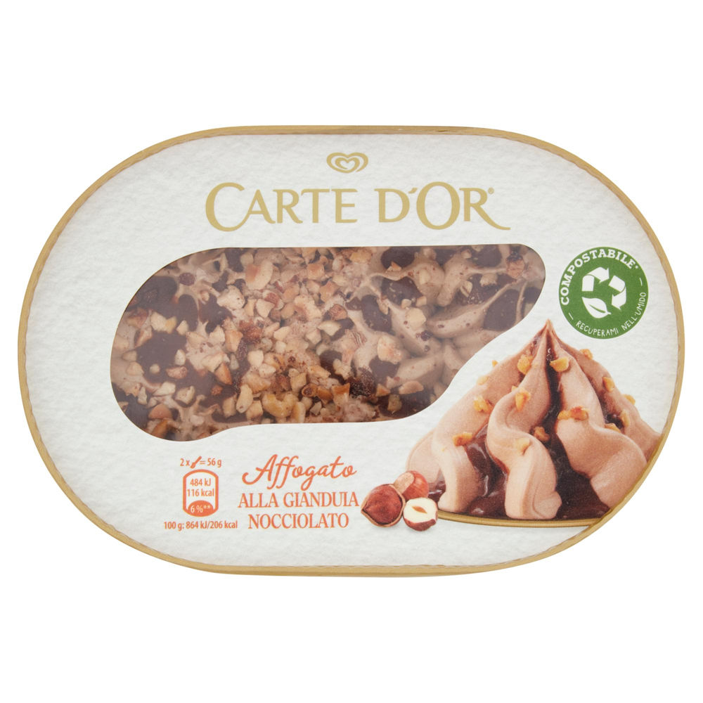 CARTE D'OR AFFOGATO NOCCIOLATO ALGIDA VASCHETTA COMPOSTABILE G 500 - 0