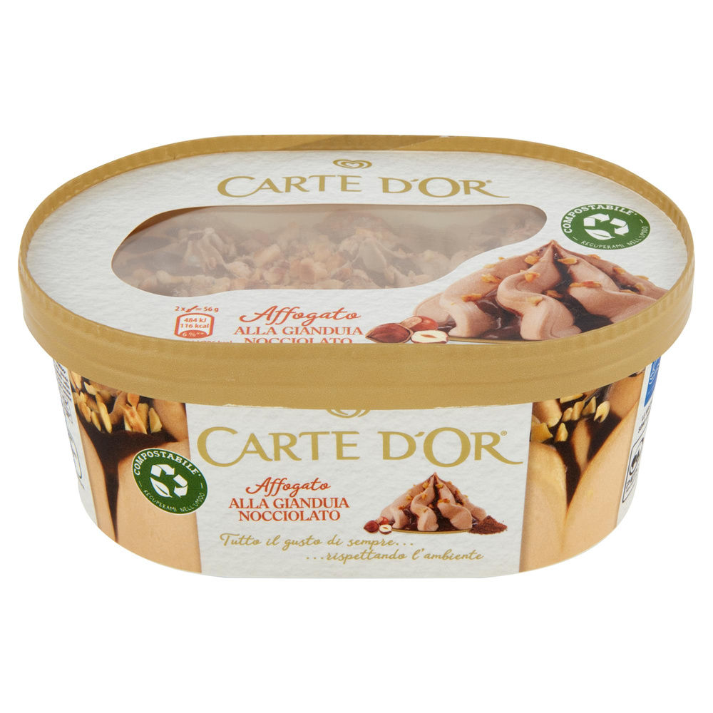 CARTE D'OR AFFOGATO NOCCIOLATO ALGIDA VASCHETTA COMPOSTABILE G 500 - 5