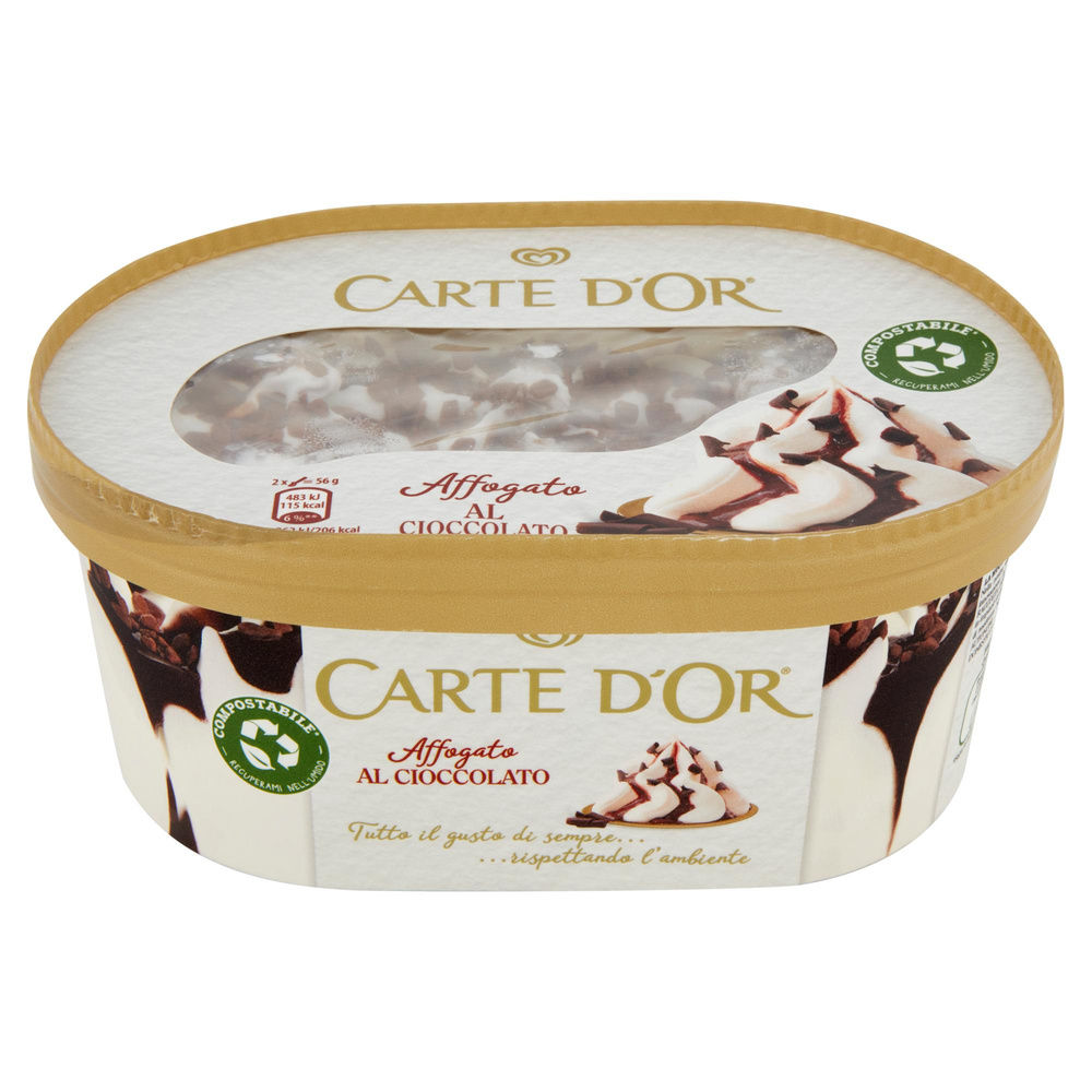 CARTE D'OR AFFOGATO AL CIOCCOLATO ALGIDA VASCHETTA COMPOSTABILE G 500 - 4