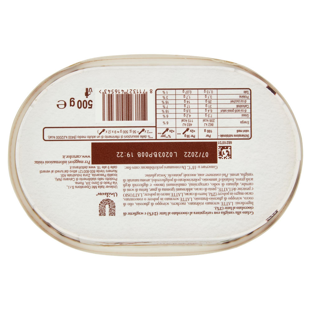 CARTE D'OR AFFOGATO AL CIOCCOLATO ALGIDA VASCHETTA COMPOSTABILE G 500 - 1