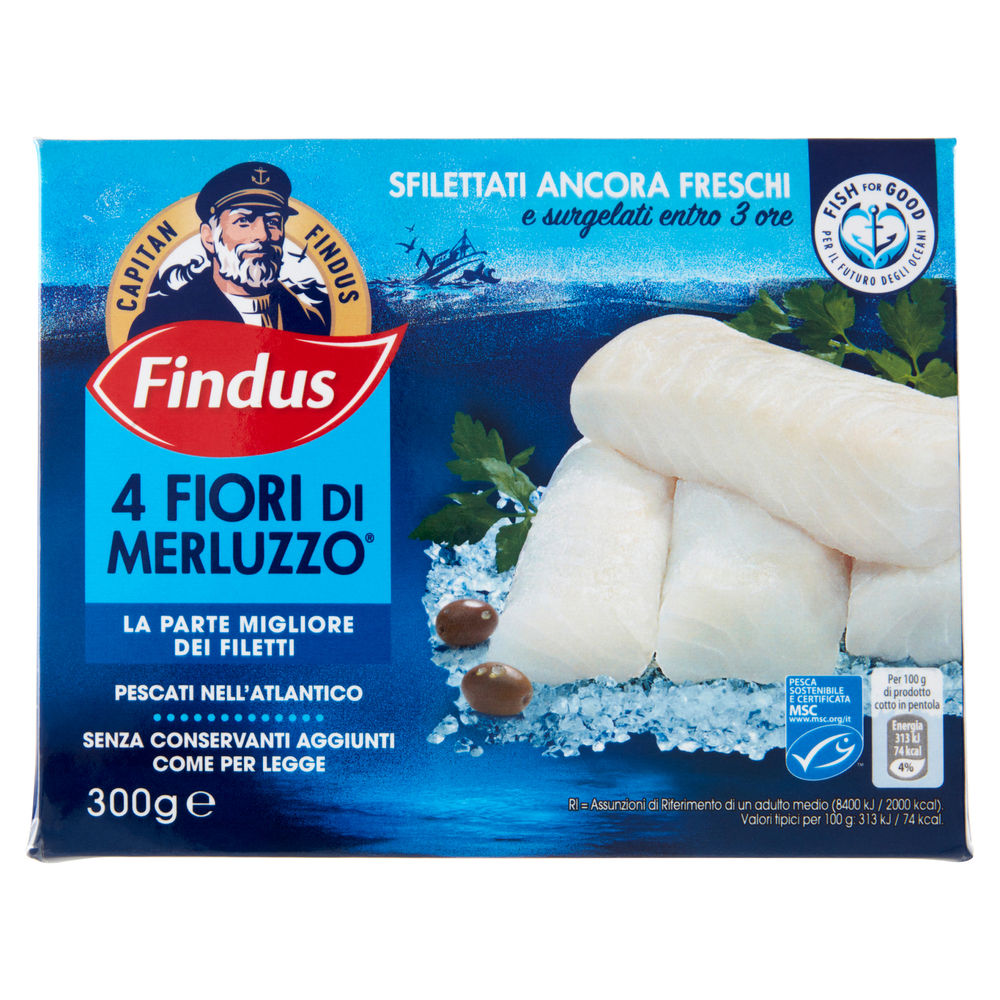 FIORI DI MERLUZZO MSC CAPITAN FINDUS SCATOLA X4 G 300 - 0