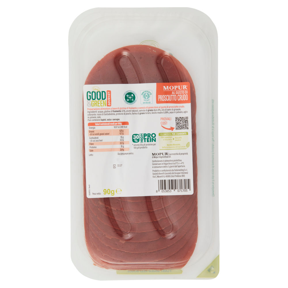 GOOD&GREEN MOPUR  AL GUSTO DI PROSCIUTTO CRUDO 90G FELSINEO VEG - 1
