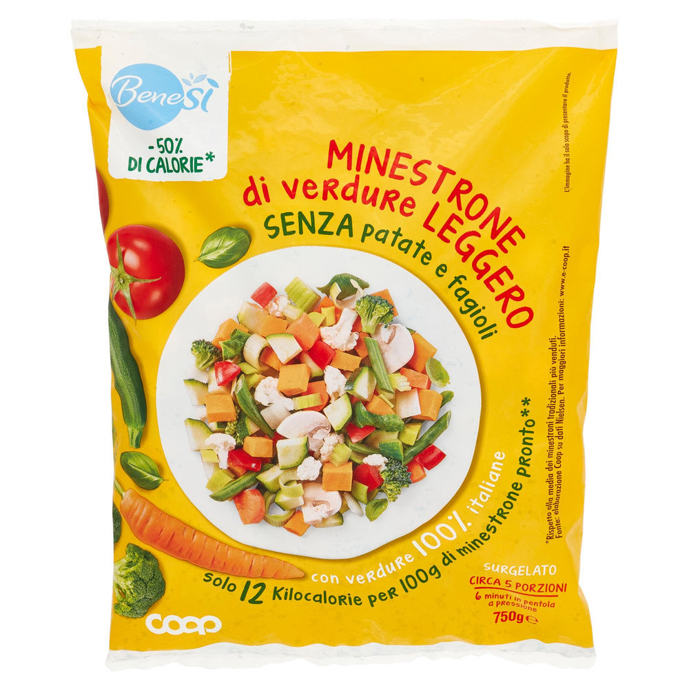 MINESTRONE DI VERDURE LEGGERO SURGELATO BENE SI' COOP BUSTA G 750 - 2