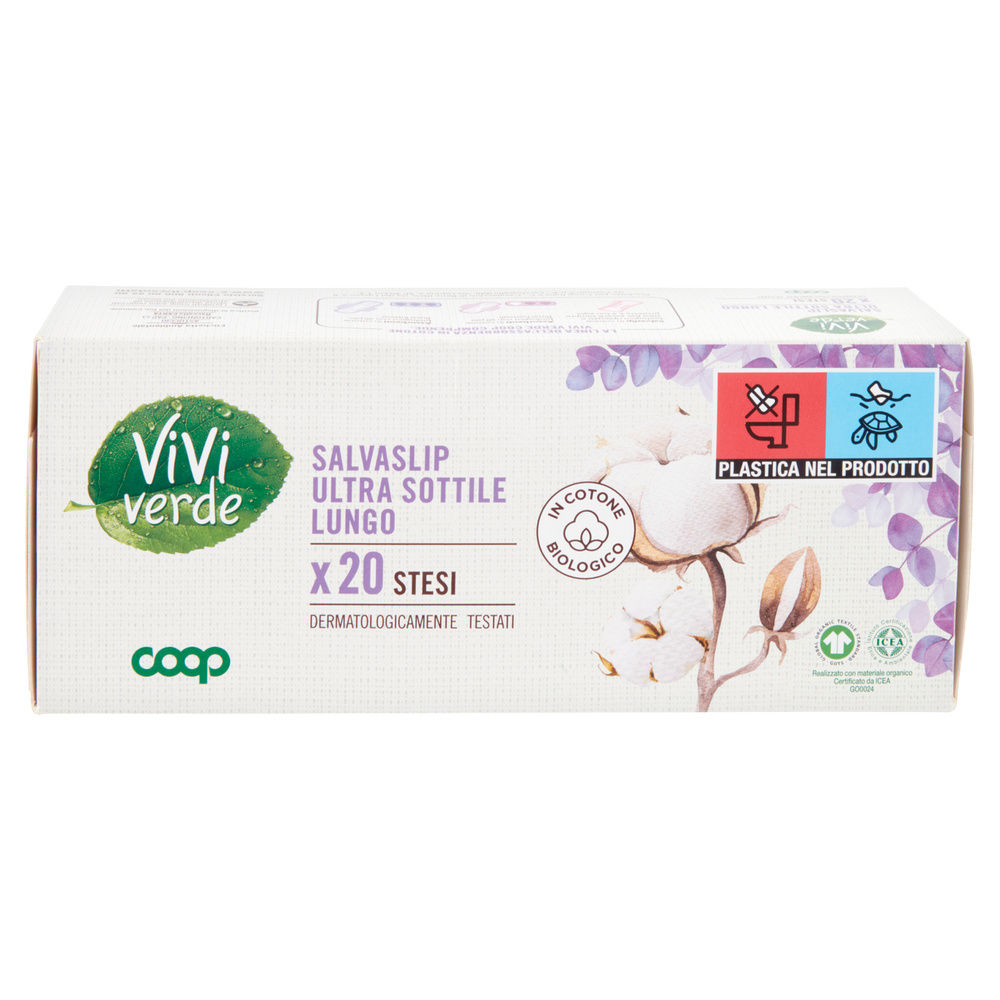 SALVASLIP ULTRA SOTTILE COTONE BIO LUNGO VIVI VERDE COOP PZ. 20 - 4